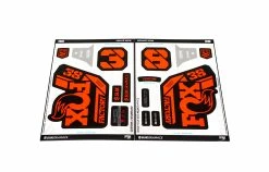 KIT DE STICKERS CUSTOM POUR FOURCHE FOX 38 FACTORY BLACK/ORANGE GLOSS