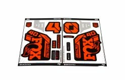 KIT DE STICKERS CUSTOM POUR FOURCHE FOX 40 FACTORY BLACK/ORANGE GLOSS